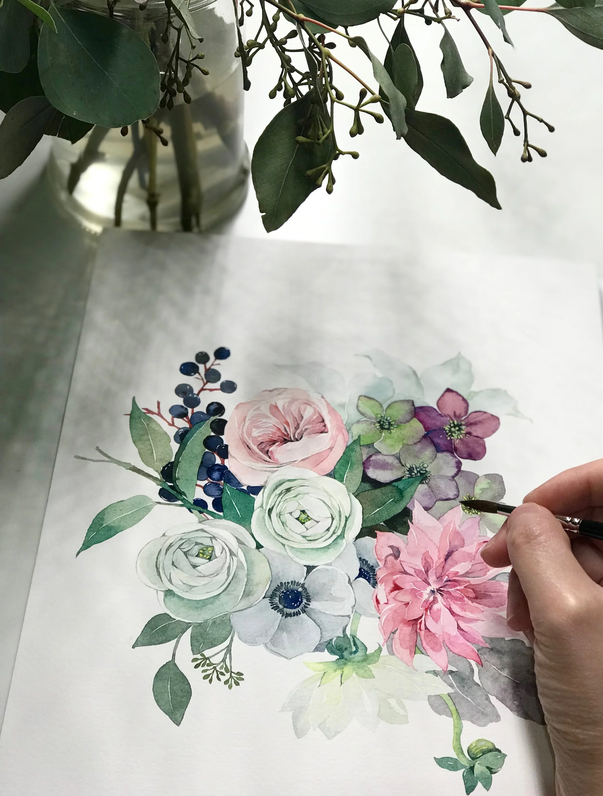 Can 20 pictures tell the story of nearly a decade of Studio Luna? Perhaps not. But these are some of the moments that shaped it. ✨❤️

It all started with a watercolour still-life study of some leftover foliage and flowers 🌿 &mdash; rearranged, obser