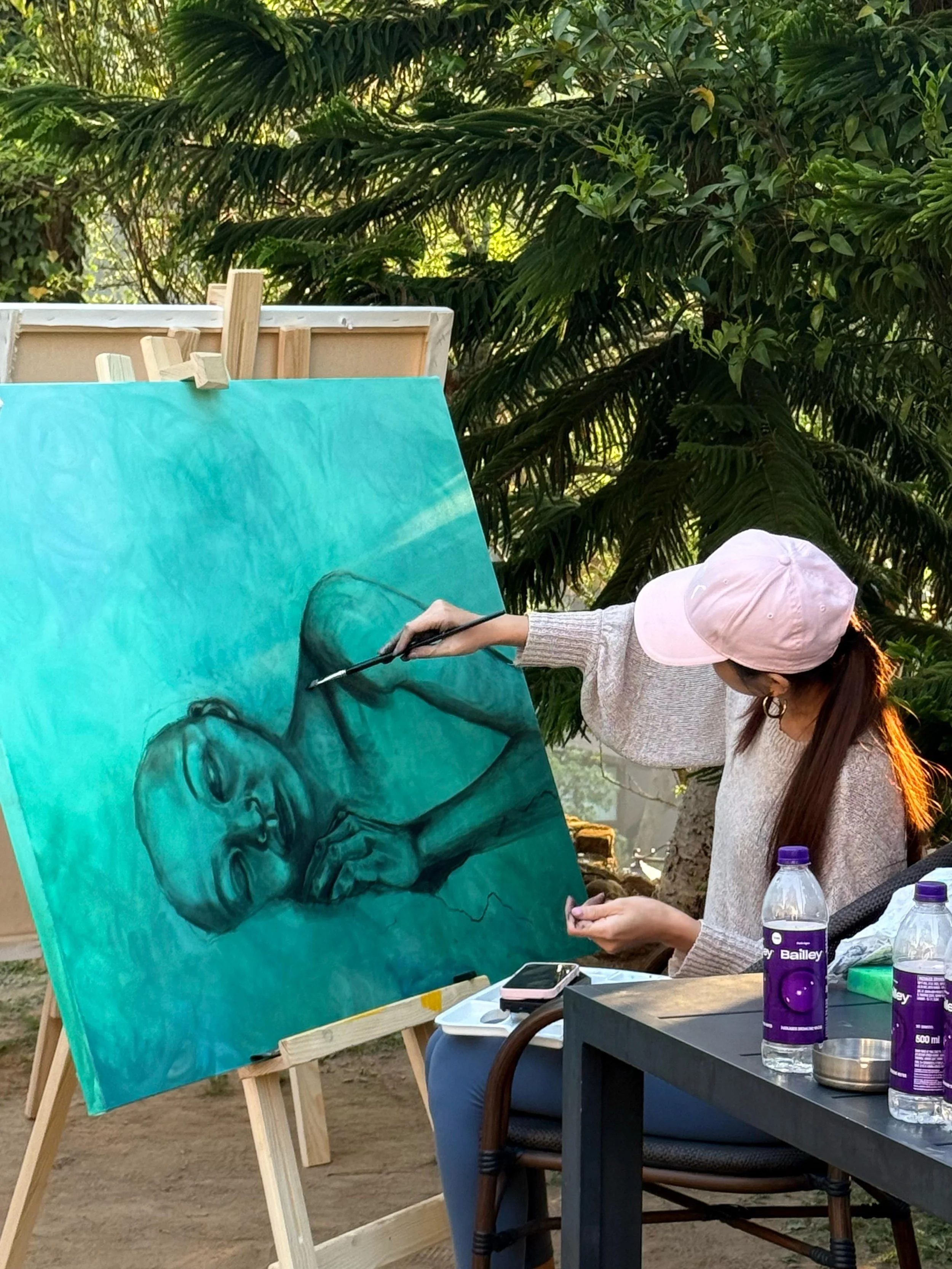 Working on my painting.JPG