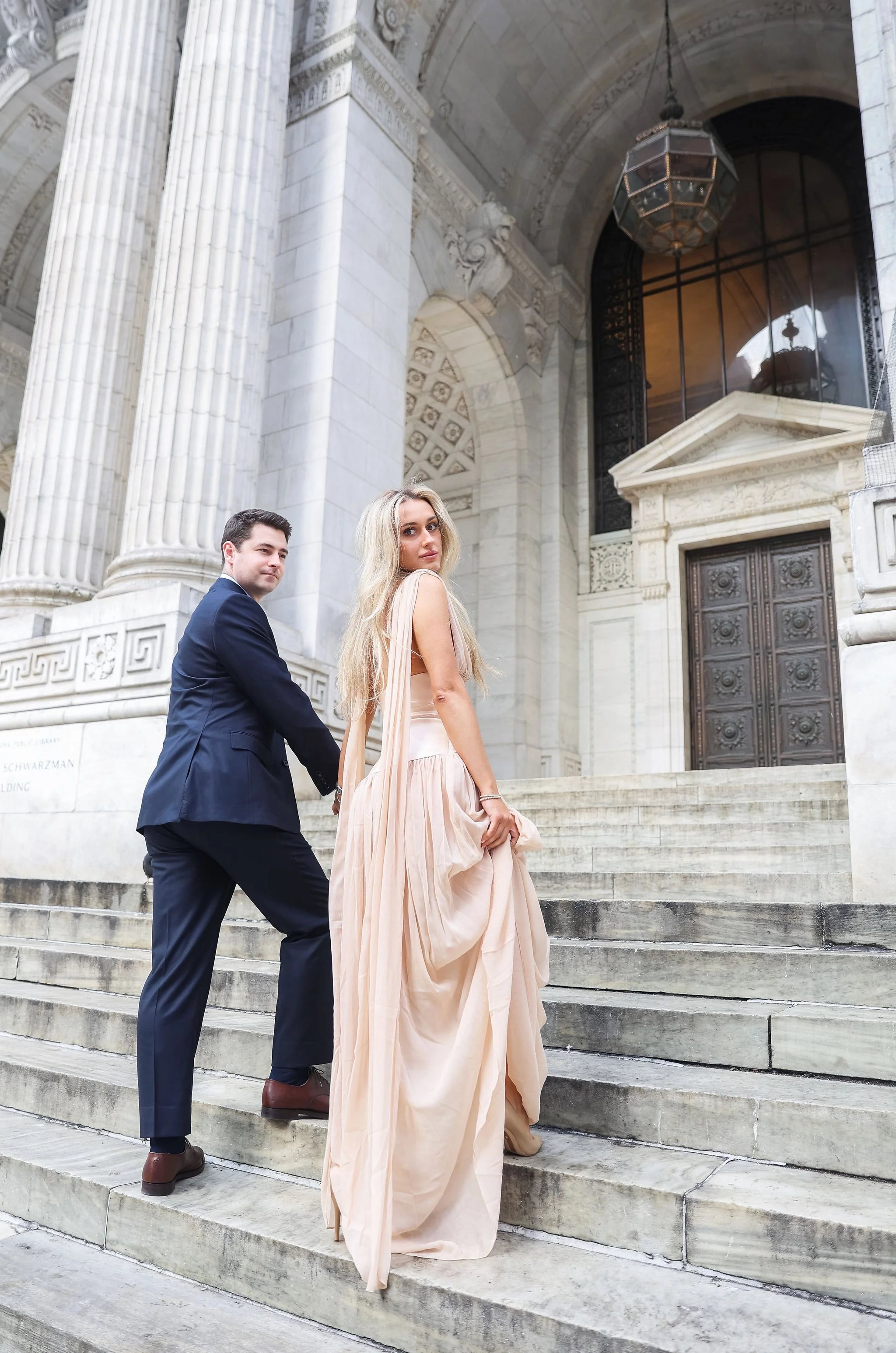 Aria &amp; Louis Engagement Session at Grand Central &amp; NYPL