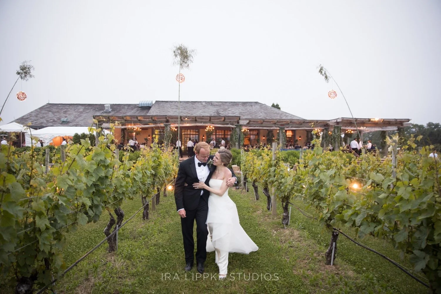 Happy couple celebrating during their cocktail hour