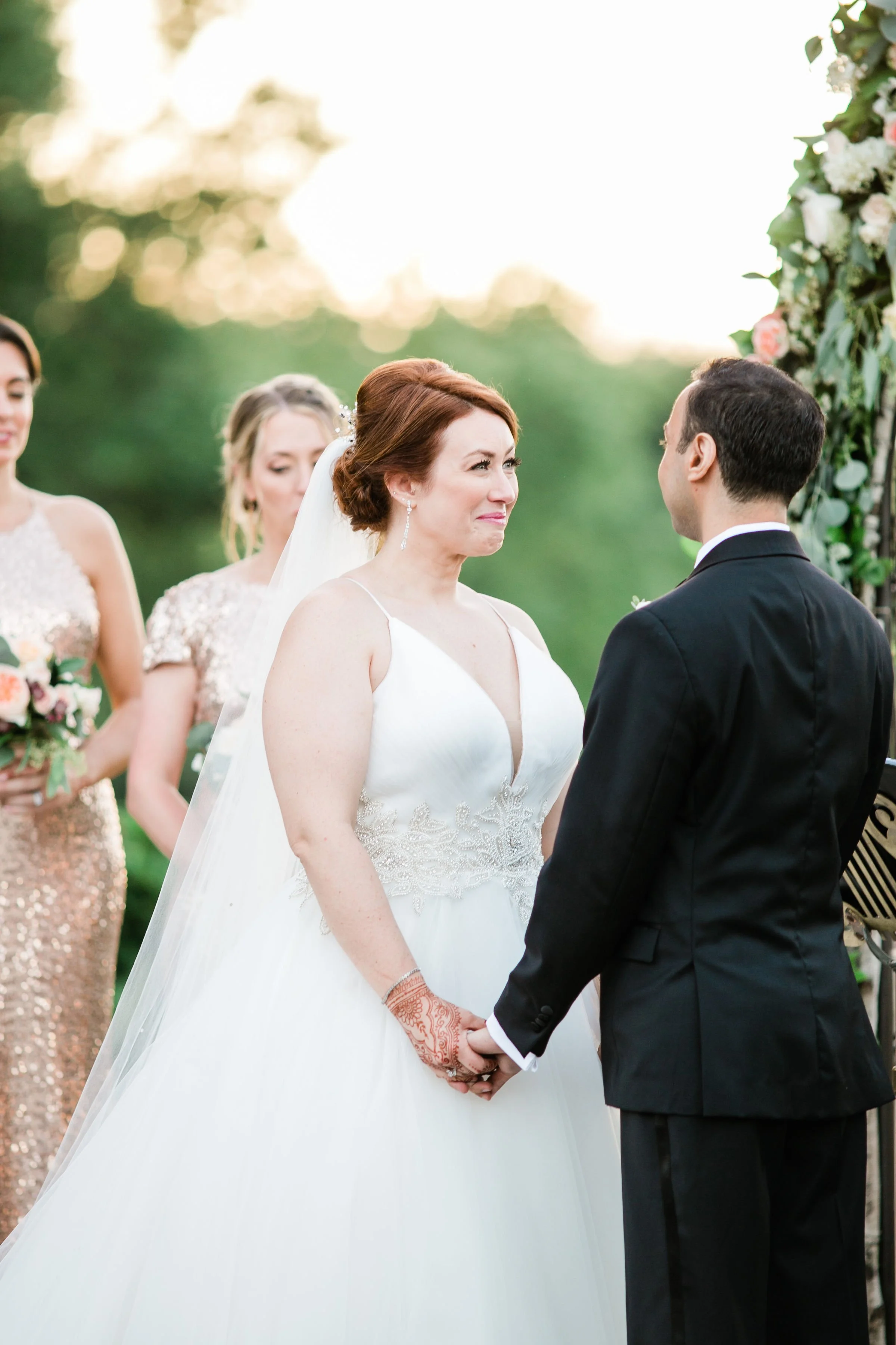 A couple during their wedding ceremony at NY Botanical Garden. Luminous Sounds provided a string quartet for this ceremony and cocktail hour. 