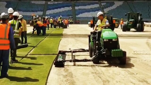Flashback Friday: SIDEKICK used to install some beautiful thick-cut turf at Al Janoub Stadium &amp; Al Bayt Stadium in Al Wakrah and Al Khor, Qatar (respectively) -- getting ready for the 2022 @fifaworldcup!

#SIDEKICKUSA #FIFA2022 #AlJanoubStadium #