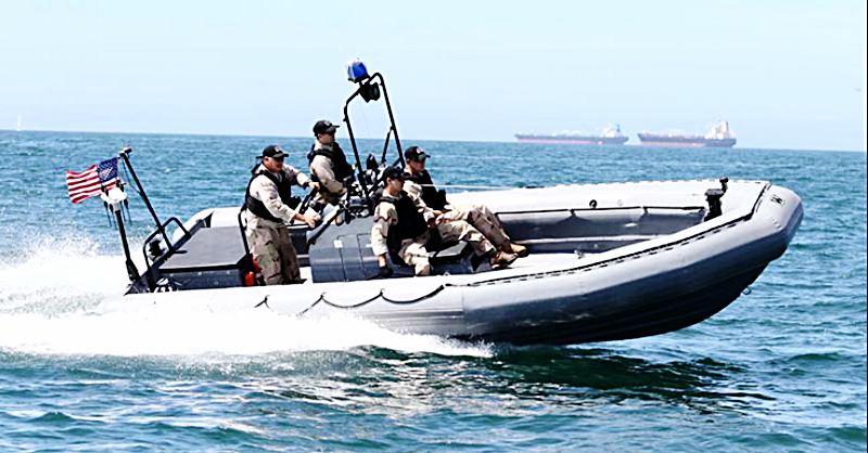Pictured here is a Willard 7 meter RHIB setup for Navy use.