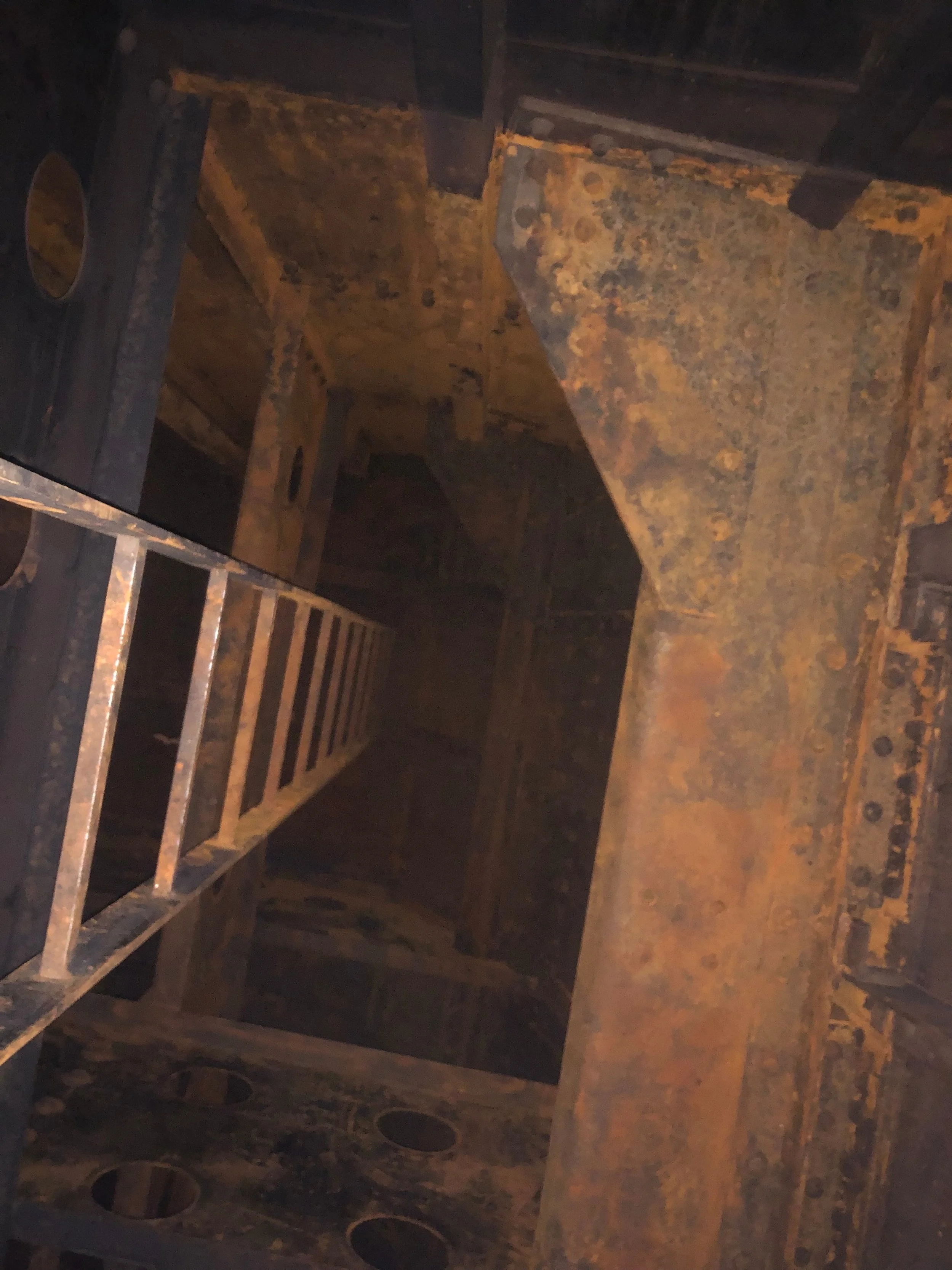 A view of Fuel Oil Tank 3 from the hatch.