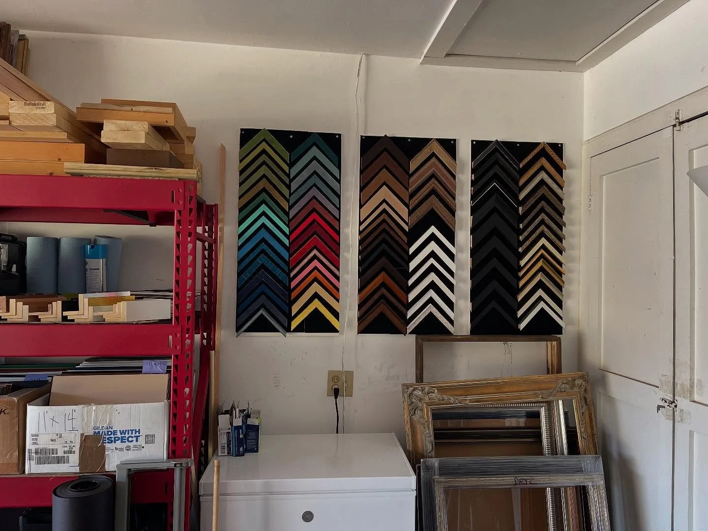 Behold the left side of my garage aka my framing business. Sometimes things don&rsquo;t work out as planned. Actually most of the time they don&rsquo;t, but that doesn&rsquo;t mean they can&rsquo;t work out in a new way. I&rsquo;m finding it hard to 