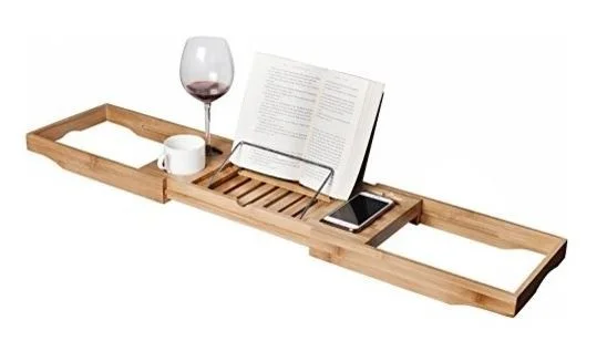 Bamboo Bath Tub Tray Organizer