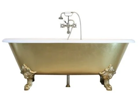 Balmoral Cast Iron Claw-Foot Tub, Gold