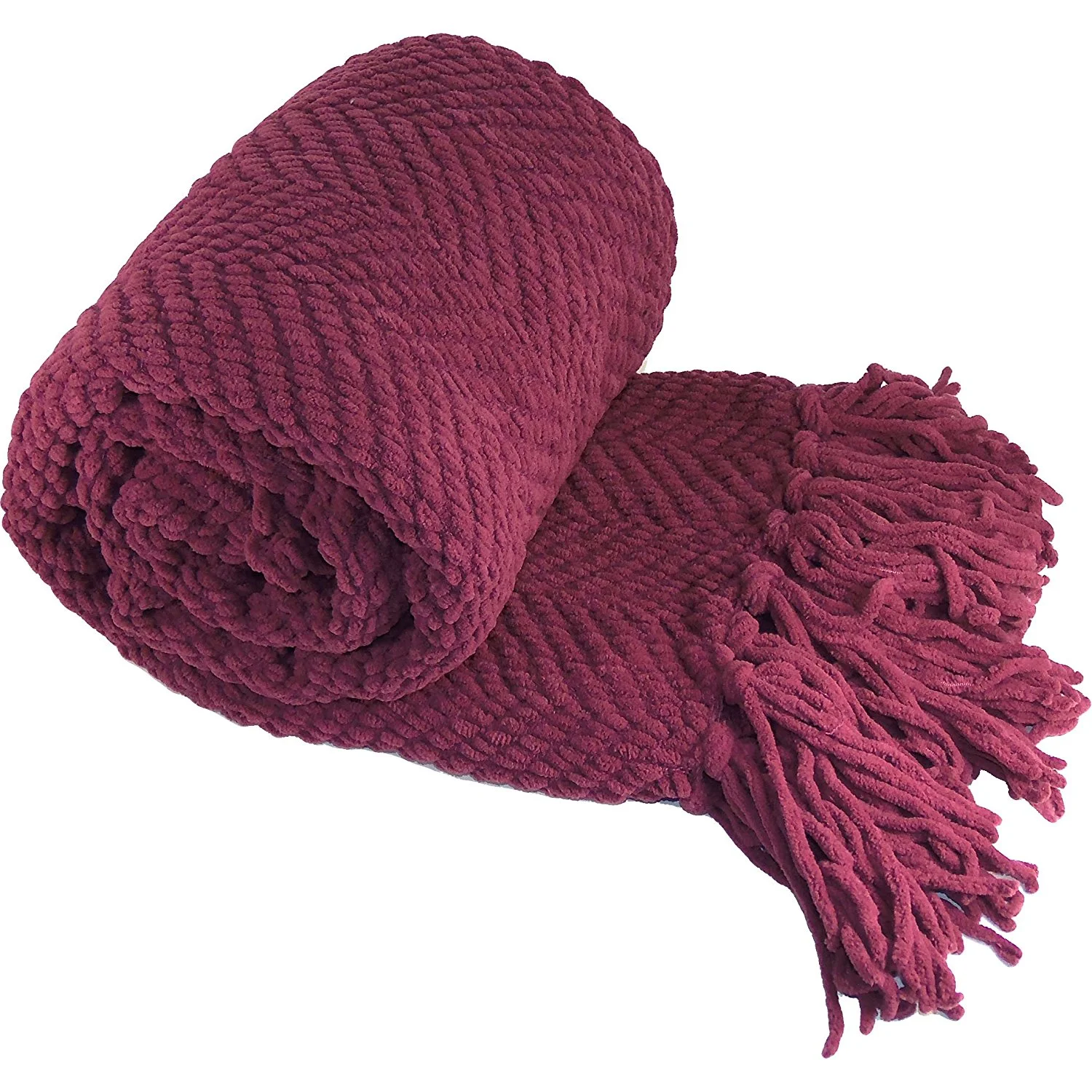 Crushed Berry Knitted Tweed Throw " target="_blank">Amazon