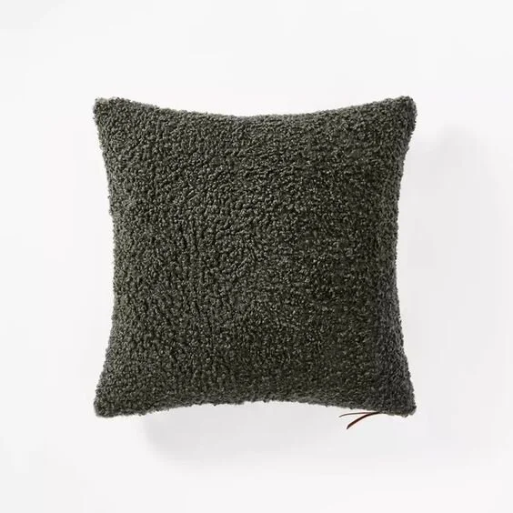 Boucle Throw Pillow with Exposed Zipper