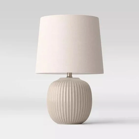 Large Ribbed Ceramic Table Lamp