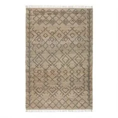 Natural And Sage Geometric Jute Accona Area Rug