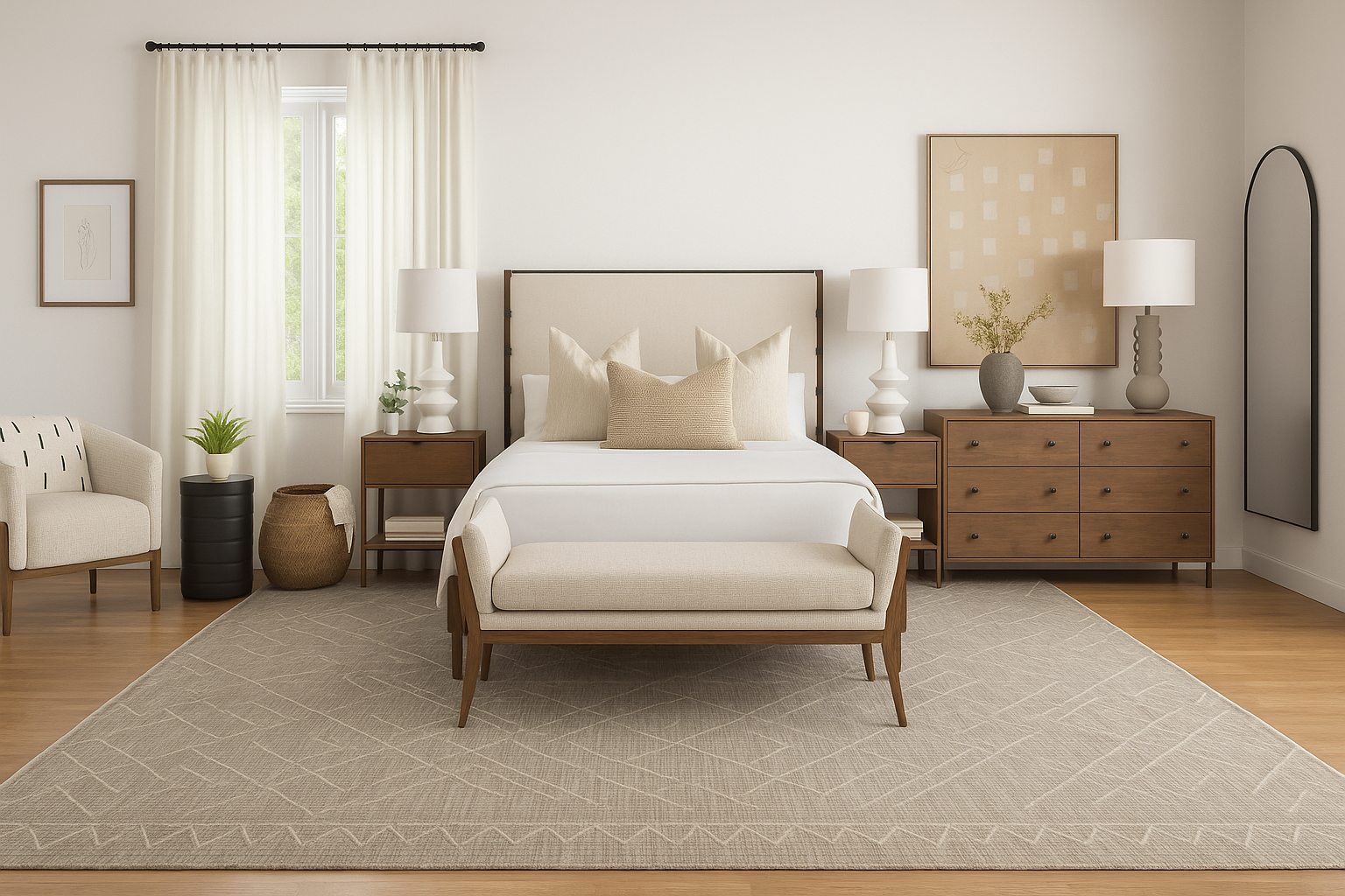 Get The Look: Warm Modern Primary Bedroom 