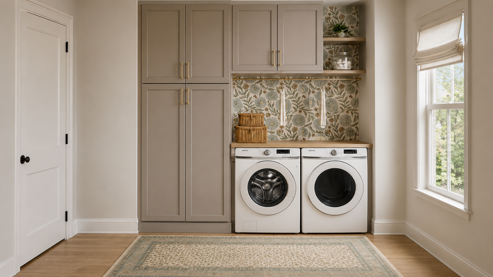 A Small Laundry Room Designed to Feel Beautiful &amp; Hardworking