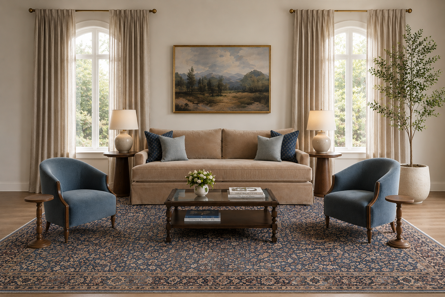 Reimagined Traditional Style Living Room