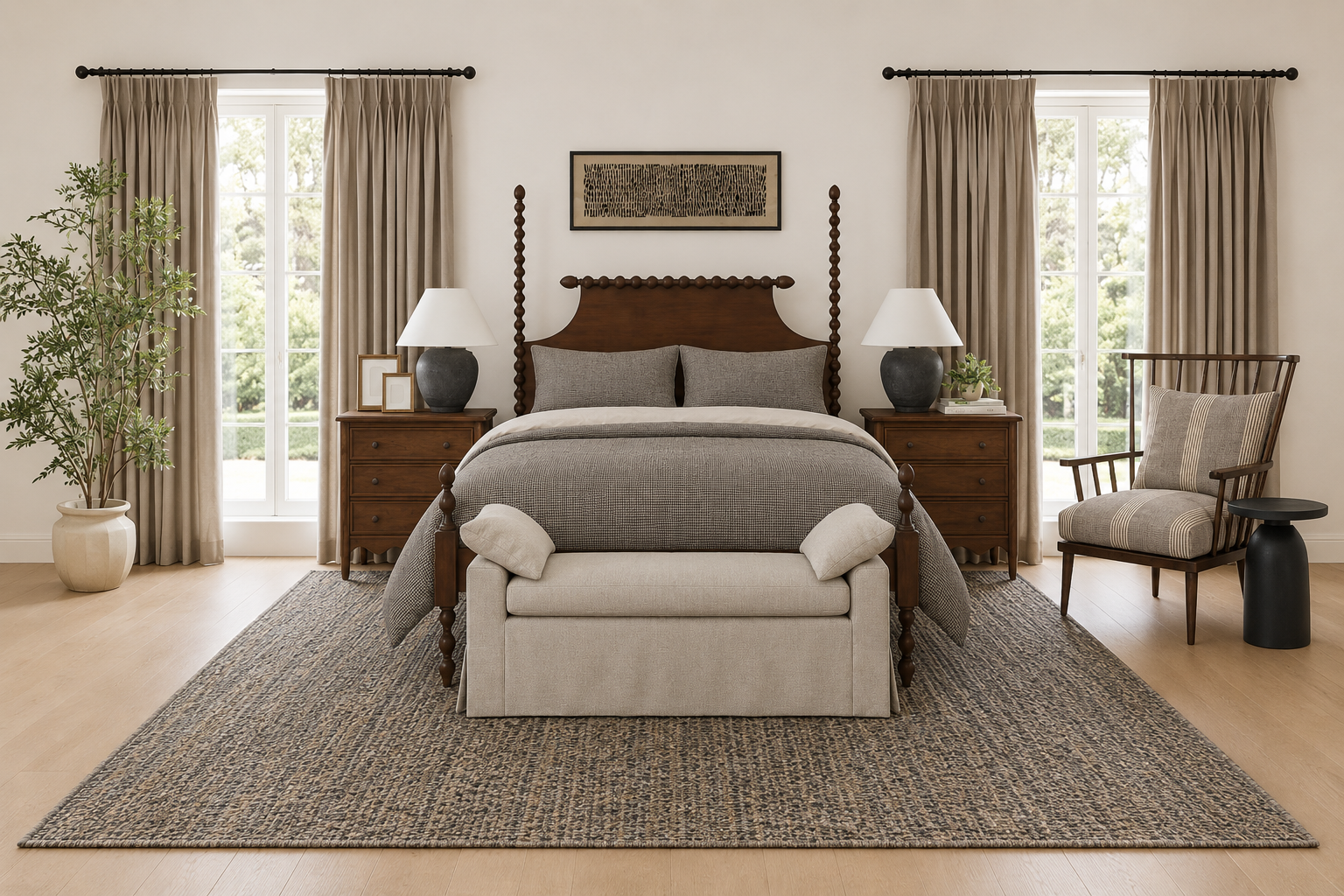 Classic Warmth Meets Quiet Luxury: A Timeless Bedroom Designed for Everyday Living