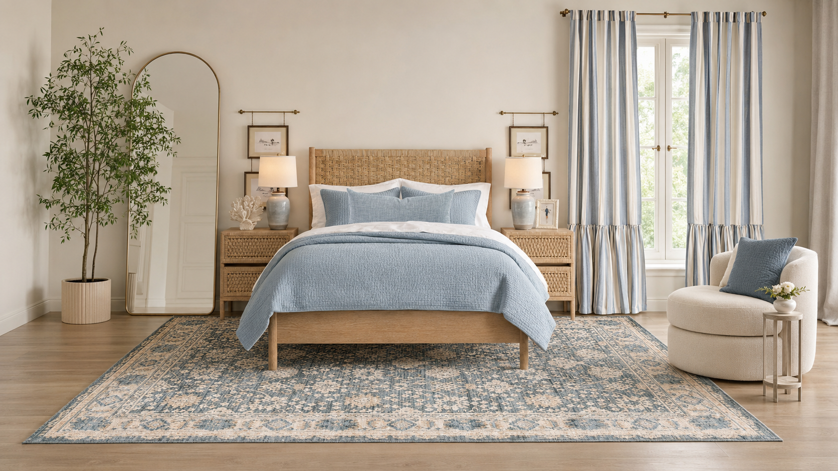 A Coastal Blue Bedroom: Calm, Collected, and Timeless