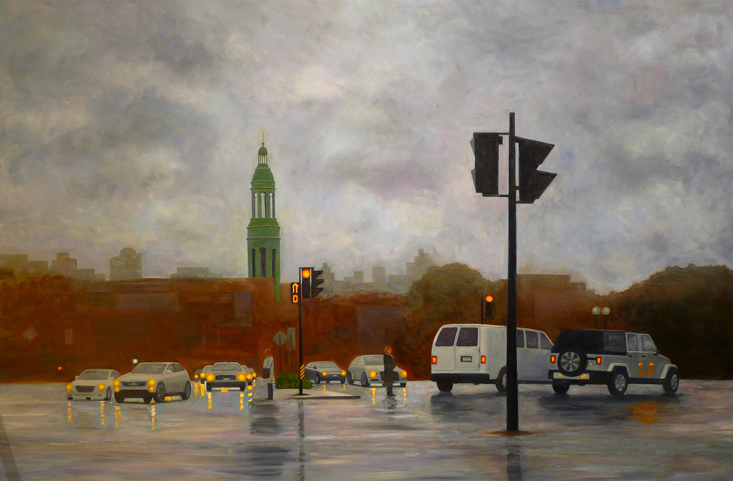 "Atwater Rain" Oil on Canvas 60"x40"