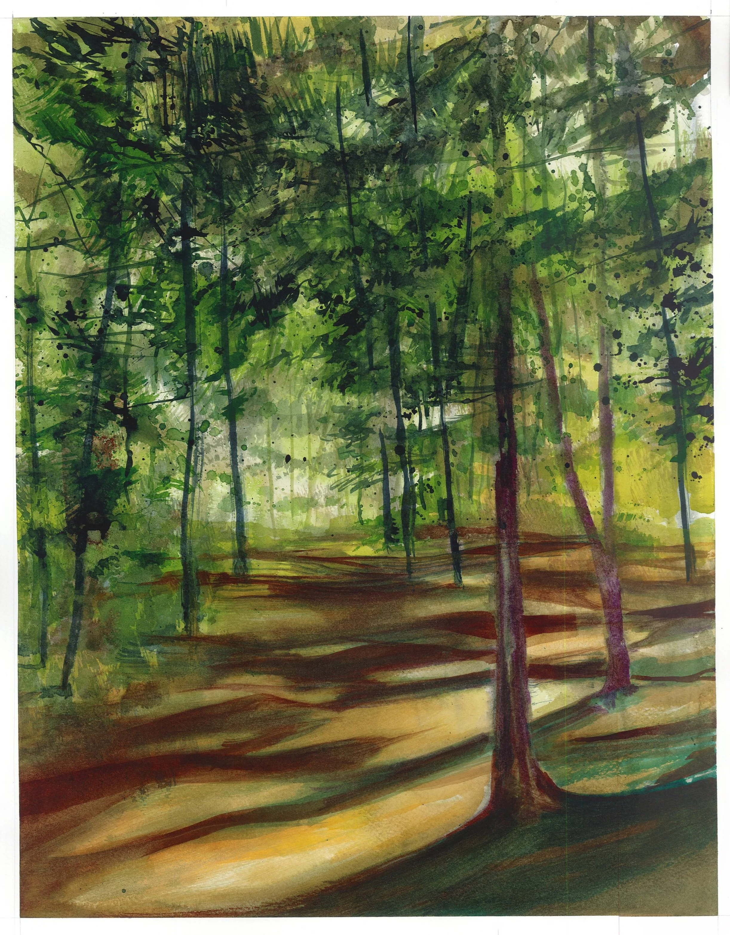 Pine Needle Path, 14"x18"