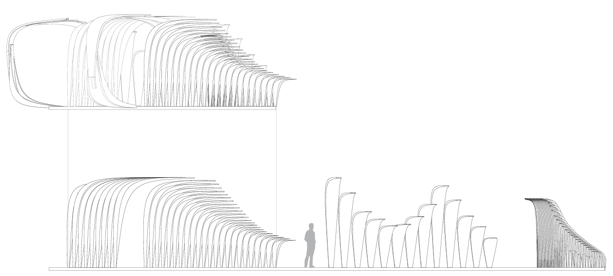 exploded view of pavilion modules