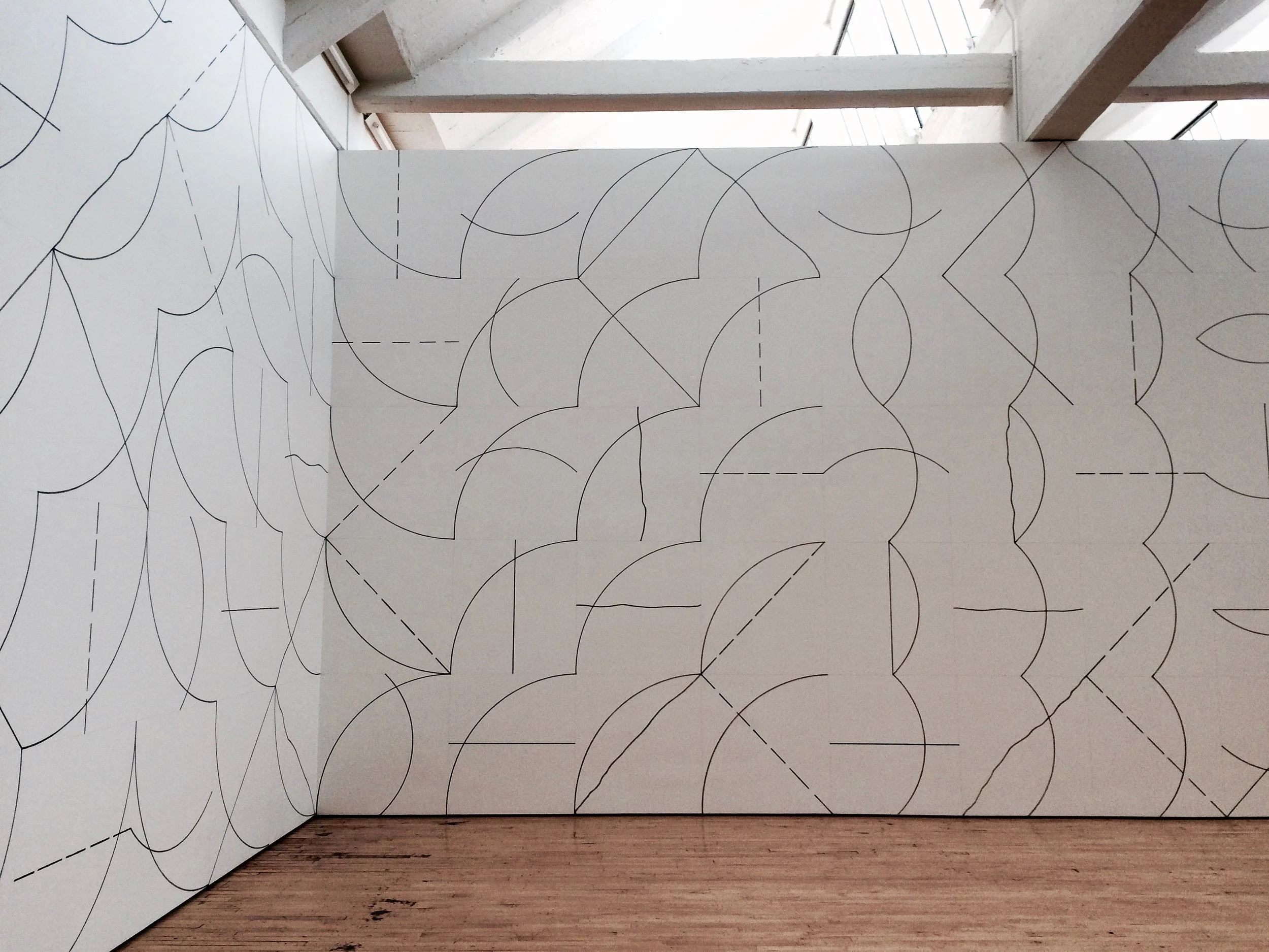 Sol Lewitt, Wall Drawing #136: Arcs and Lines , 1972, Dia Beacon 
