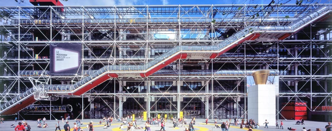 Centre Pompidou, Paris, France, designed by Richard Rogers and Renzo Piano, along with Gianfranco Franchini
