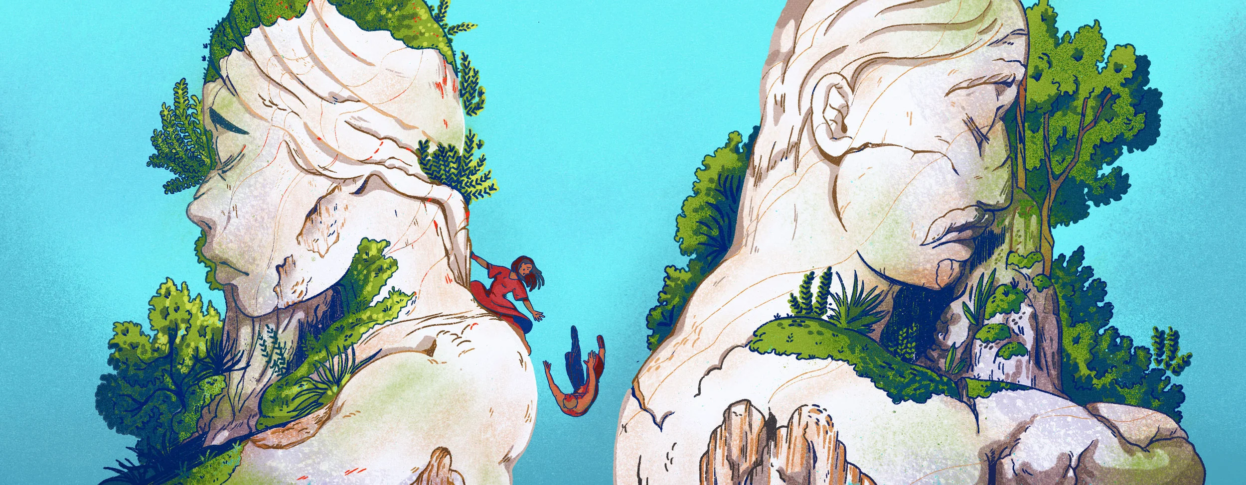 Banner Illustration for AARP’s sistersletter “ The Slippery Slope Toward a Sexless Marriage ” // AD Dian Holton