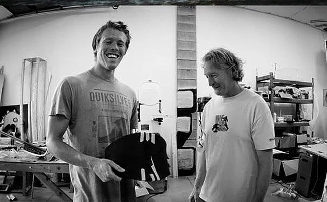 Coleman with Tony Logosz, one of the founding brothers of Slingshot Kiteboarding.