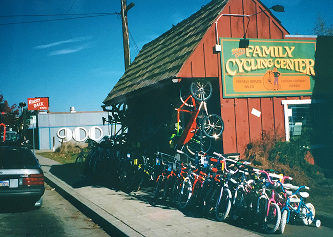 The first location of Family Cycling Center on 41st Ave in Capitola, 1988.