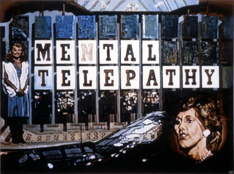   "Mental Telepathy," 1984; Acrylic on Canvas; 36"X48"  