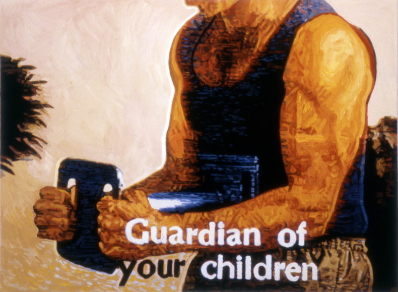   "Guardian of Your Children," 1985; Casein on Paper; 22"X30"  