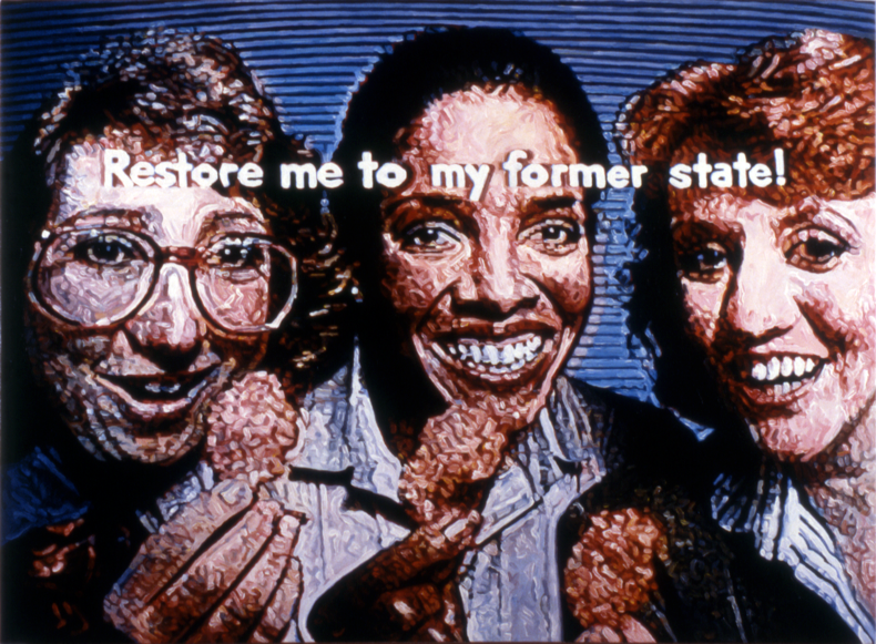   "Eat Me," 1987; Acrylic on Canvas; 36"X48"  