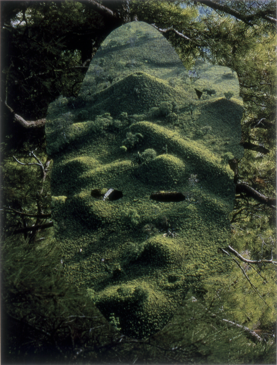 "Mask," 1993; Collage on Paper; 8"X6"