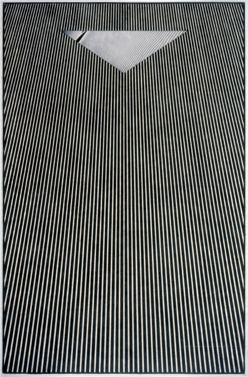   "Tread #22," 1996; Graphite Rubbing/Collage on Paper; 40"X26"  