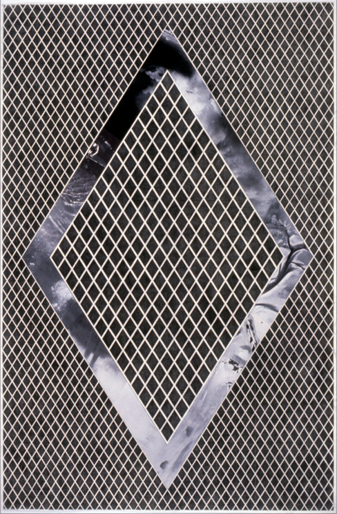   "Tread #18," 1996; Graphite Rubbing/Collage on Paper; 40"X26"  