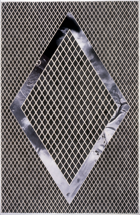 "Tread #18," 1996; Graphite Rubbing/Collage on Paper; 40"X26"