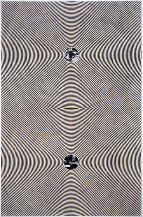   "Tread #14," 1995; Graphite Rubbing/Collage on Paper; 40"X26"  