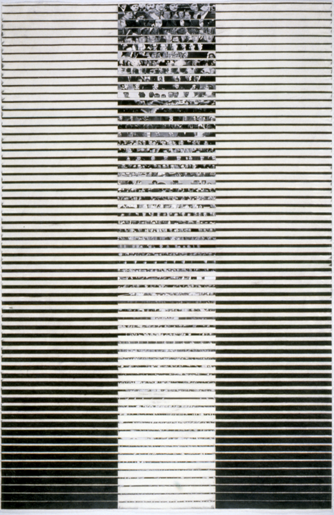 "Tread #19," 1996; Graphite Rubbing/Collage on Paper; 40"X26"