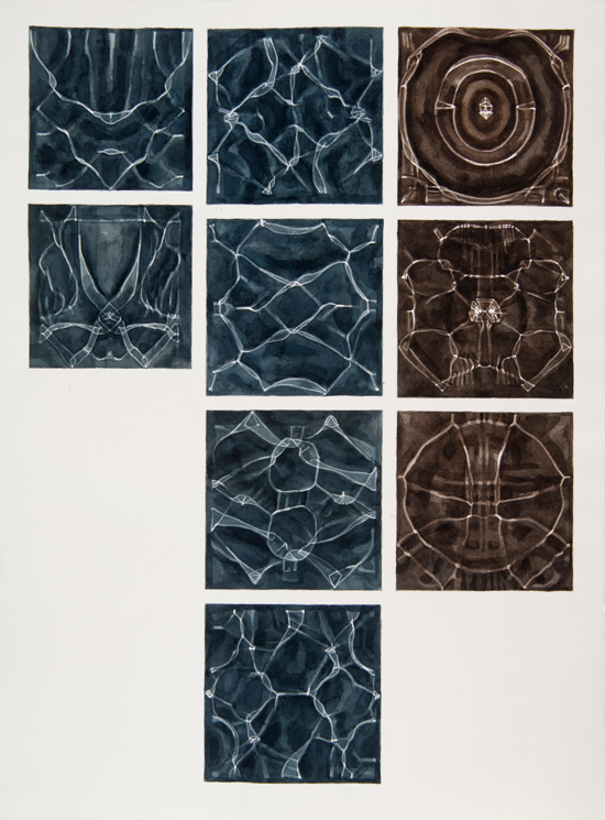 "Instances #1," 2010; Watercolor on Paper; 22" X 30"