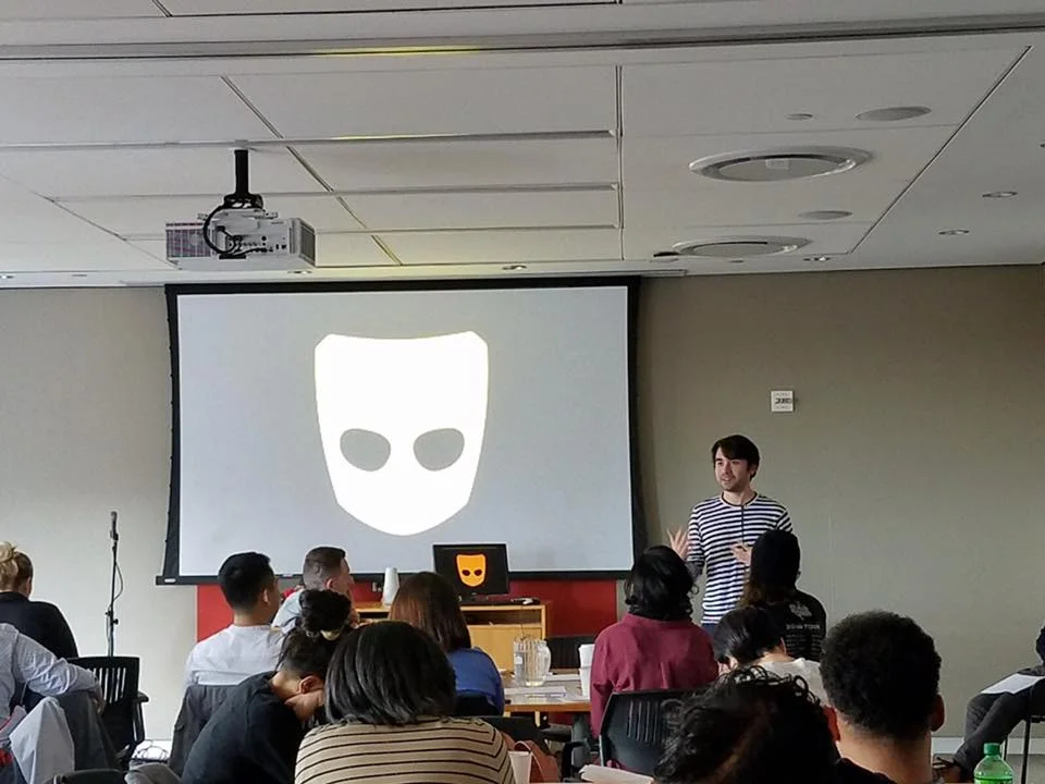 Antón Castellanos Usigli presenting about online outreach for HIV/STIs prevention in front of a group of representatives from diverse NYC agencies at the New York City Department of Health (March 2018)