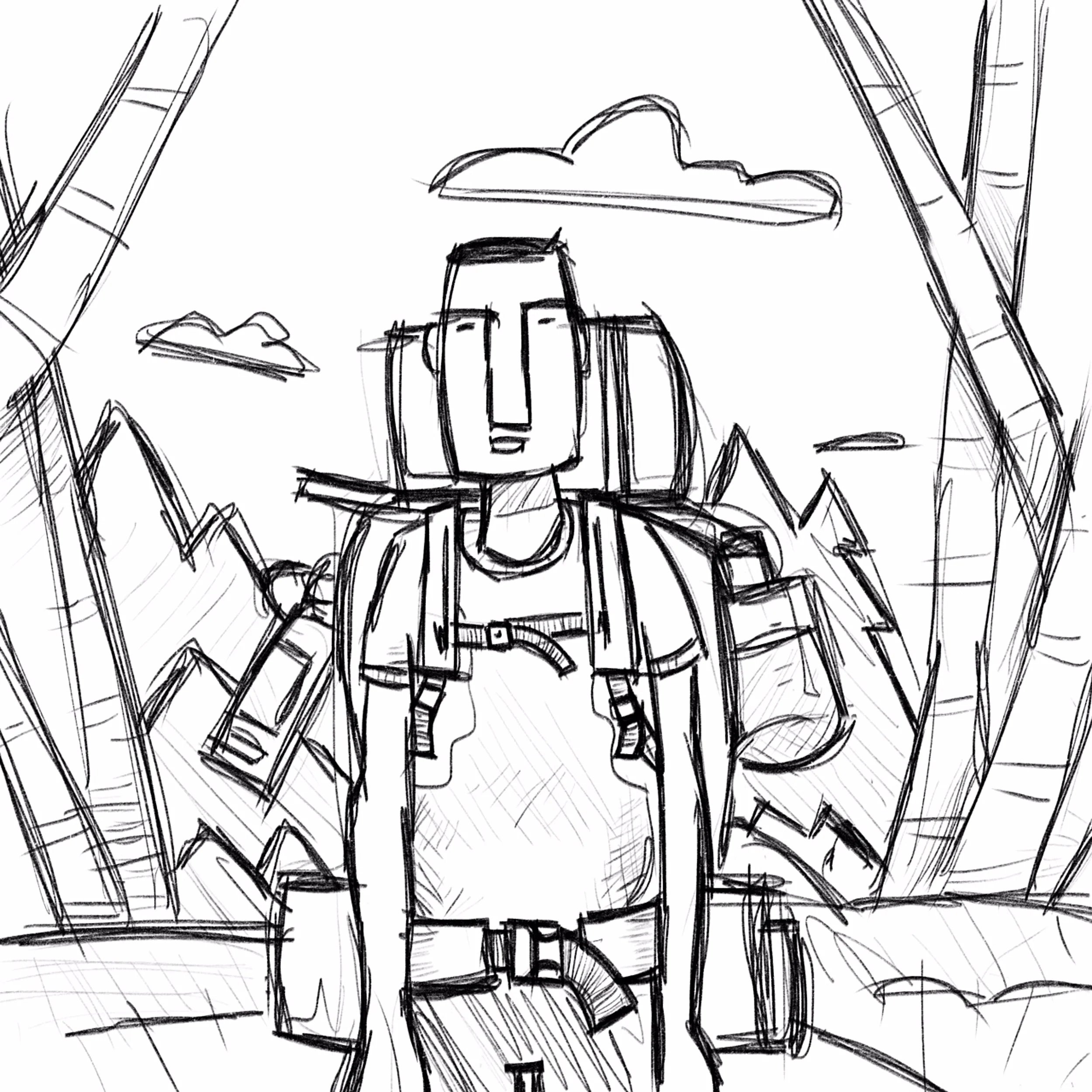 Humble beginnings - Sketch created in Procreate Pocket for the iPhone