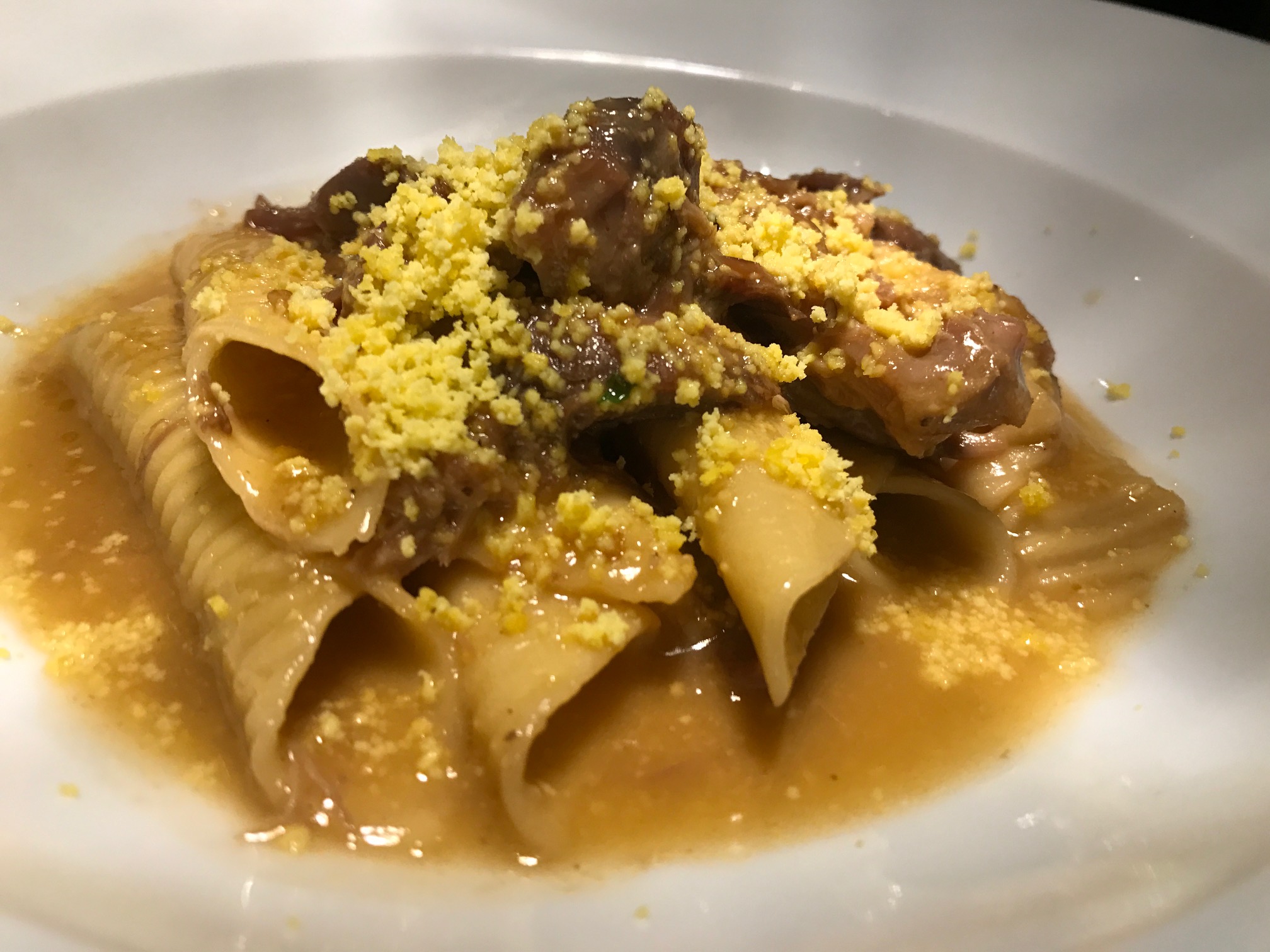 Second Course - garganelli with braised pheasant