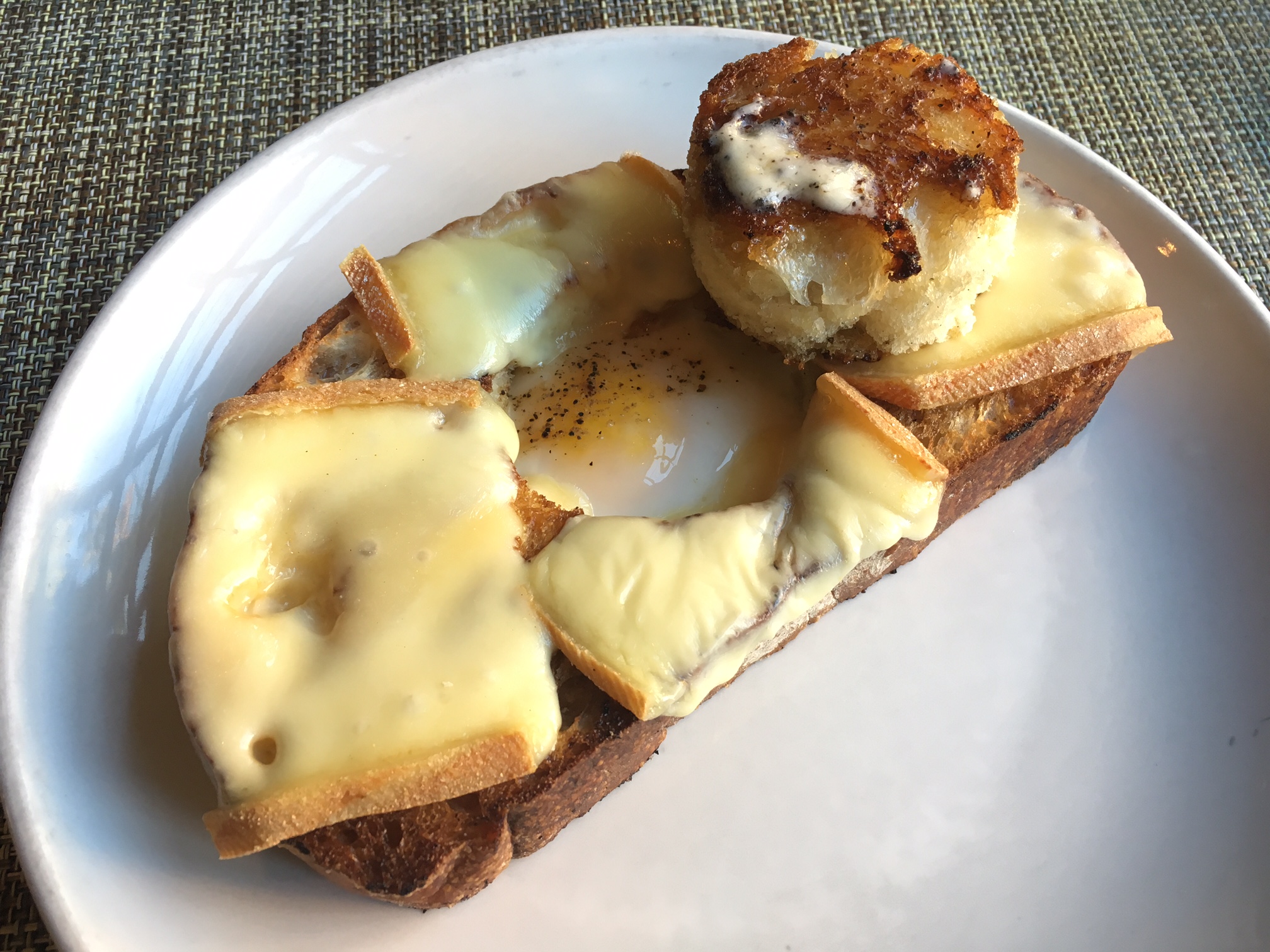 Toad in the hole with raclette cheese
