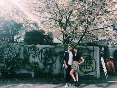 Cherry blossom and street art near Harajuku PC: Shelby Elsbree