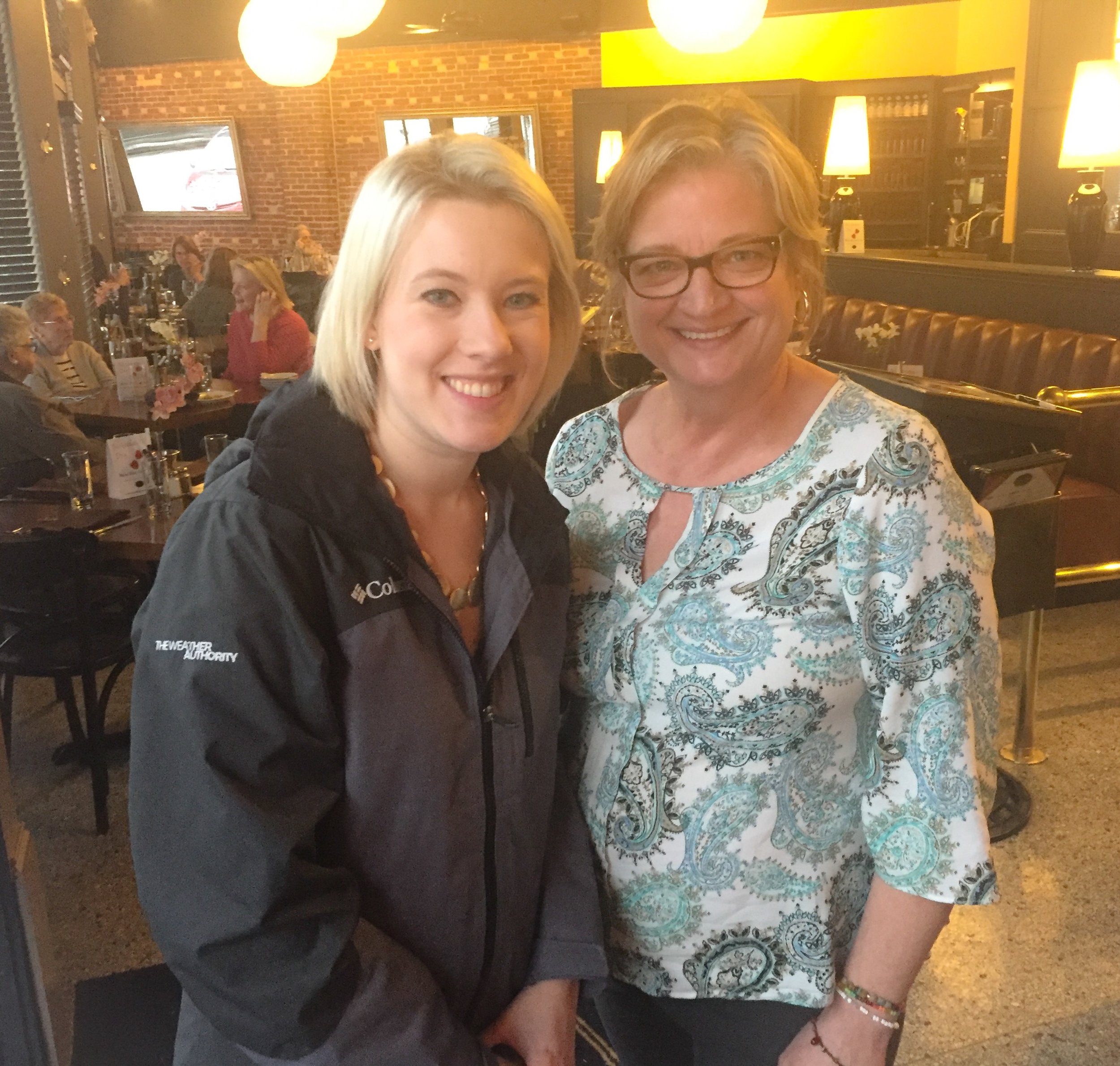 Jill Glavan and Terri Morris-Downs at Mimi Blue Meatballs on Mass Ave