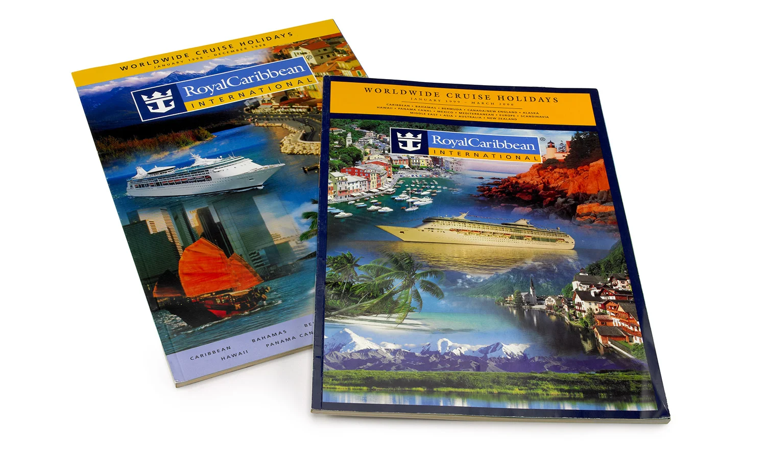 The client's direction was to showcase their best ship in a variety of destinations their fleet sailed to. The montage was the best solution {at the time}. I would create a low resolution mock up of the montage, and then we would have digital retouching masters create the higher resolution version as they were converted to large posters.