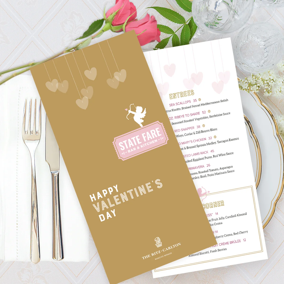 2018 Valentines Menu Design