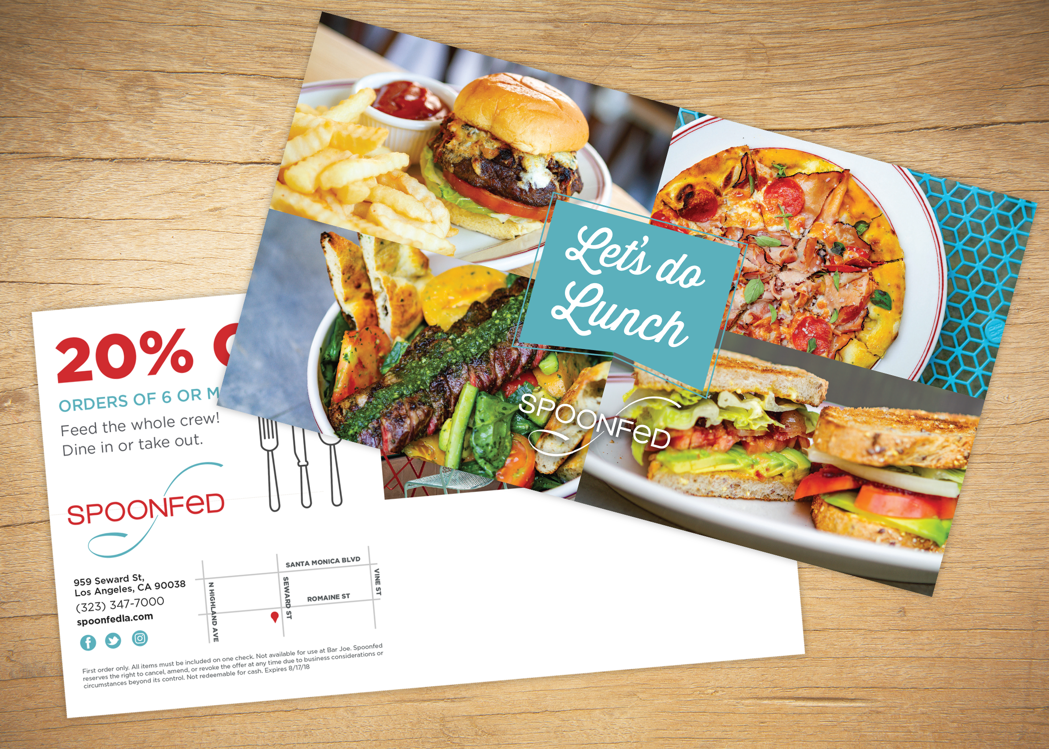 Direct mail piece targeting local businesses in the Hollywood area, including movie production studios.