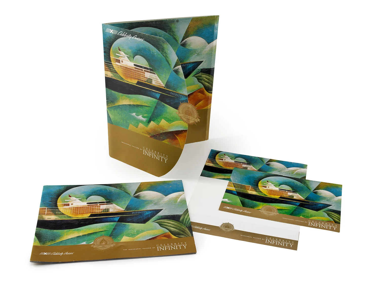When a new ship was being built, we designed marketing materials for the travel agents. Since there were no photos of the ship to use, we hired an illustrator to create the imagery. One of my favorite projects.