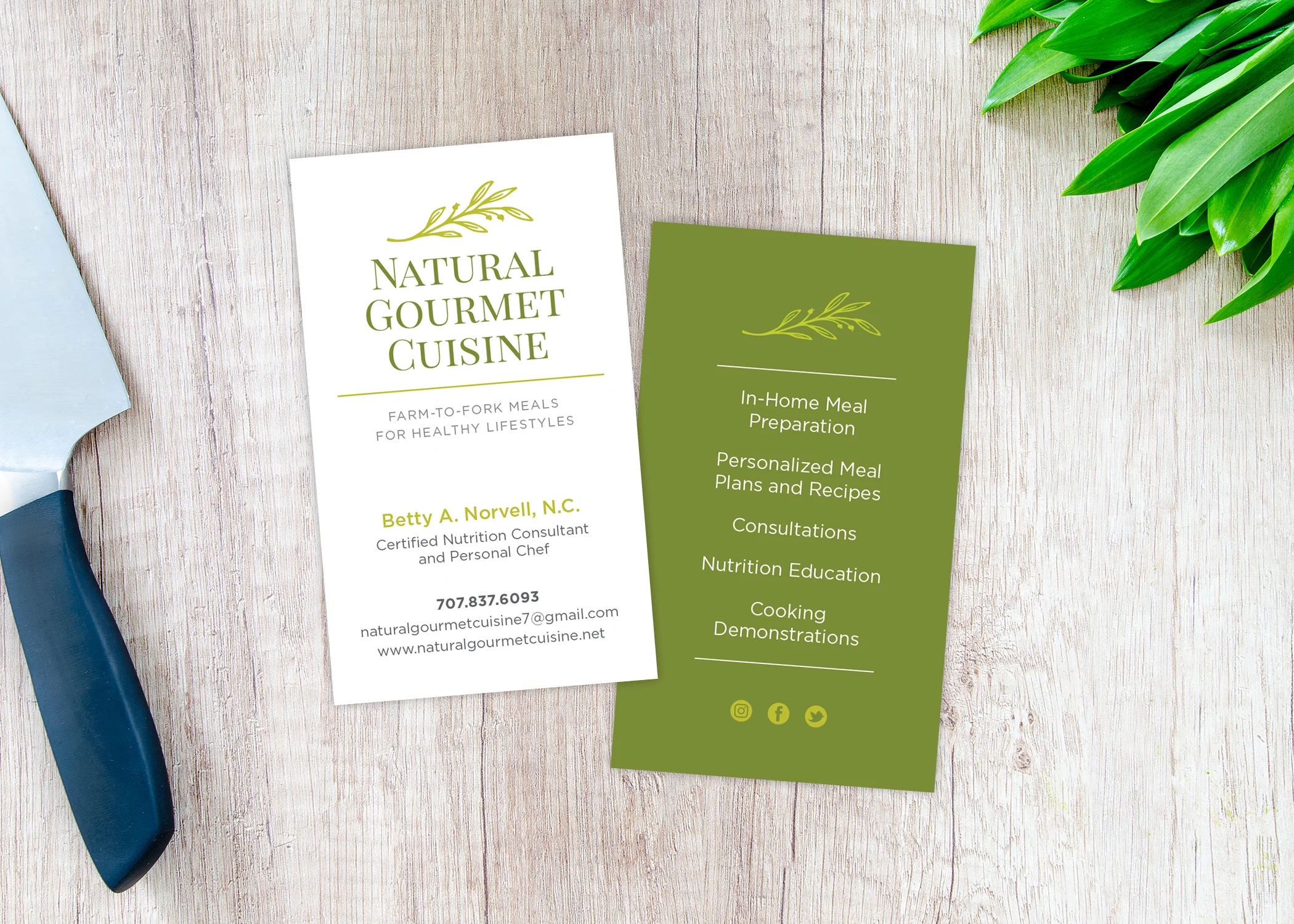Two side business card that carries over the branding beautifully.