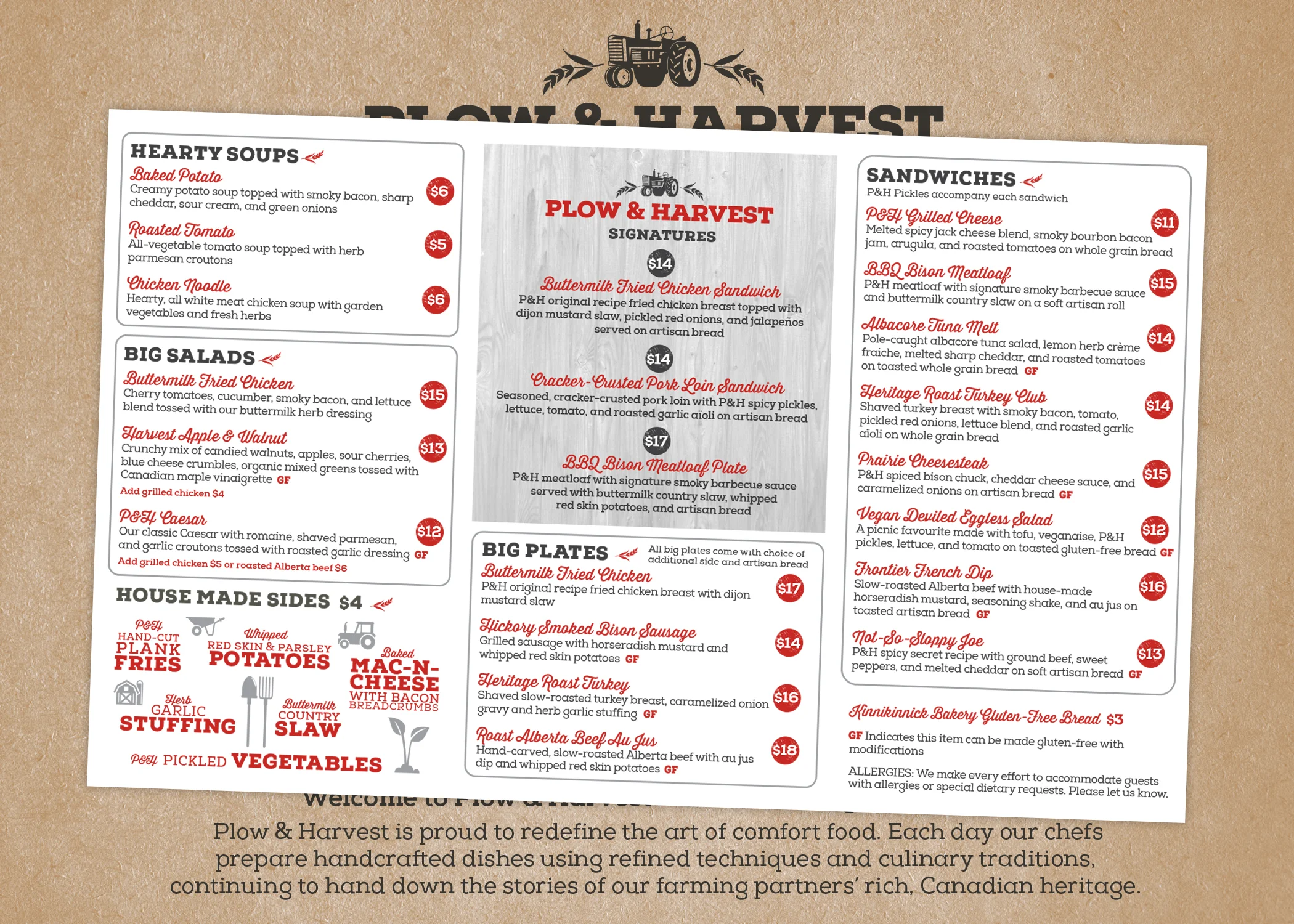 Inside of main menu trifold